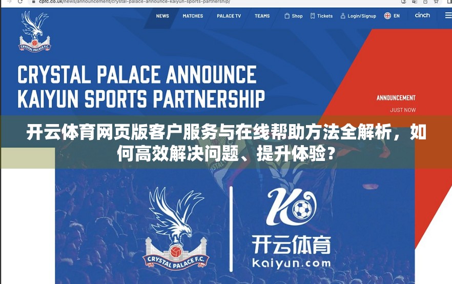 开云体育网页版客户服务与在线帮助方法全解析，如何高效解决问题、提升体验？