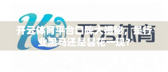 开云体育平台口碑大揭秘，是行业黑马还是昙花一现？