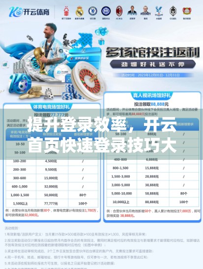 提升登录效率，开云首页快速登录技巧大全，让你秒进账号不卡顿！